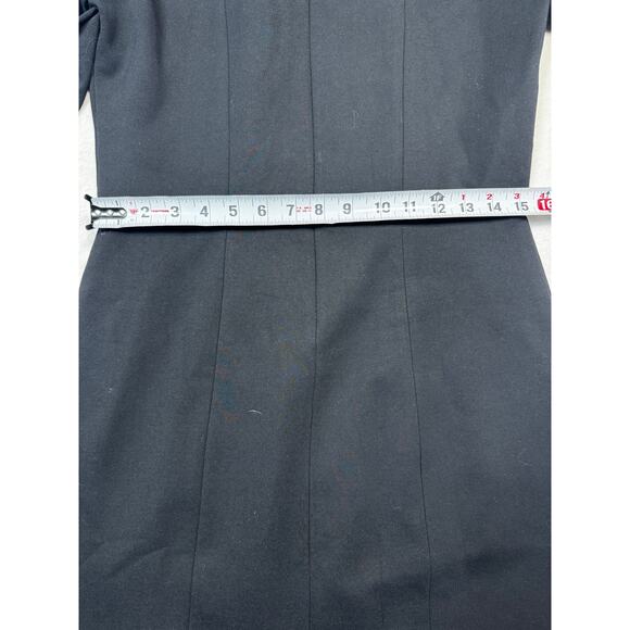 J Crew Leather Panel Dress Bodycon Stretch Zip Cuffs In Black Womens Size 8 - Picture 4 of 12